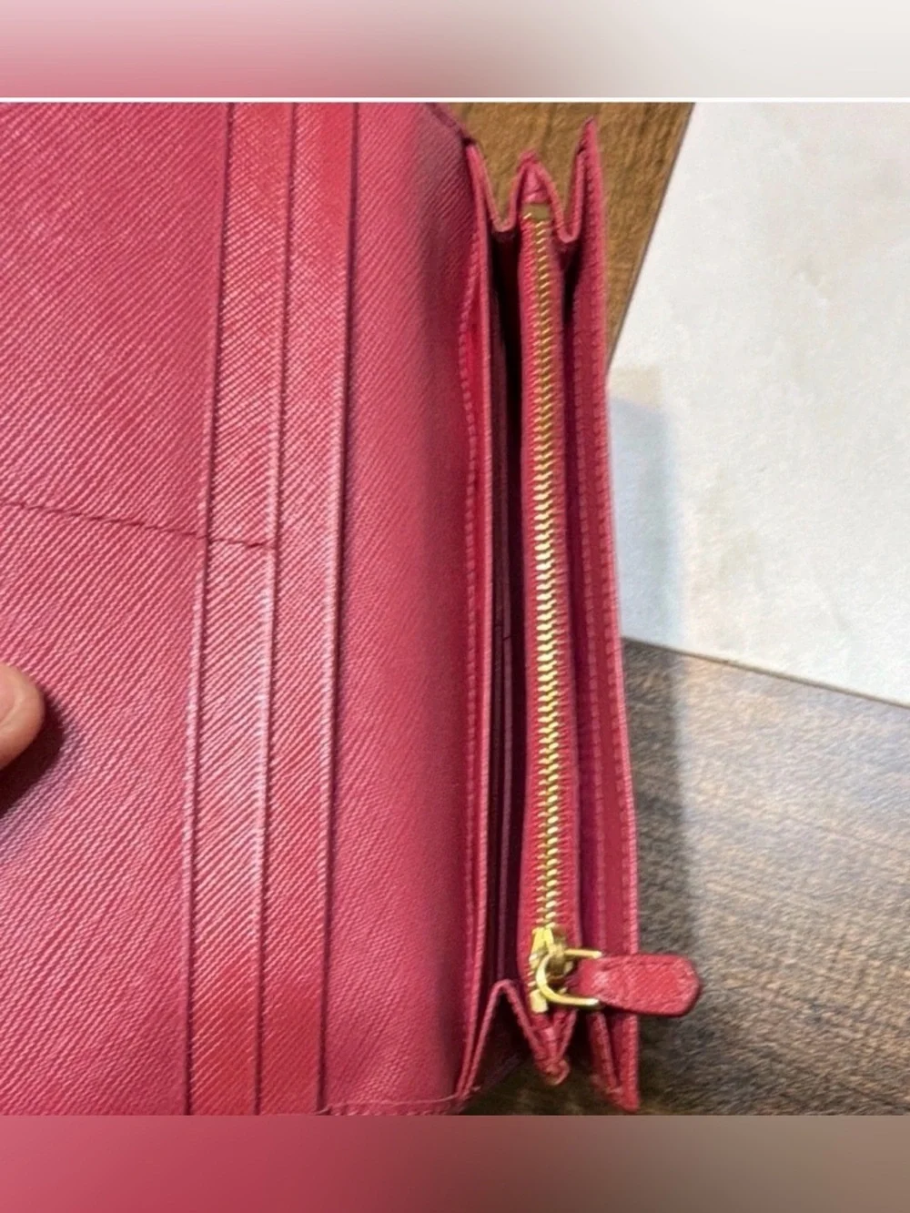 Vintage Prada Saffiano Chic Long Wallet – Peonia Pink /COA